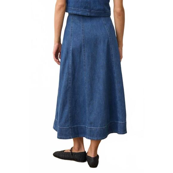 NEW MARINE LAYER lainey denim skirt in medium wash - Picture 2 of 3